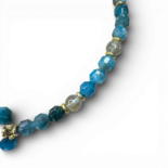 Collier avec quartz rose, labradorite et apatite