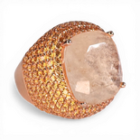 Pavé double champagne rose ring