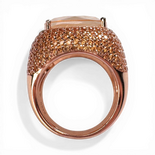 Pavé Doppel-Champagner-Rosenring