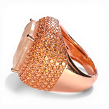 Pavé Doppel-Champagner-Rosenring