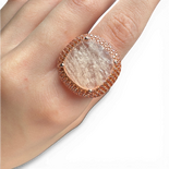 Pavé Doppel-Champagner-Rosenring