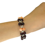 Rosa Koralle Bernstein Kirsche, Hämatit Armband
