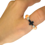 Pink Koralle, Bernstein Kirsche, Hämatit Ring