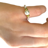 粉色蛋白石珍珠戒指