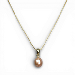 Pink Pearl gold plated silver necklace
