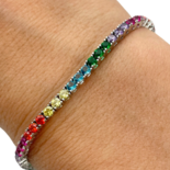 Rainbow Tennis Silver bracelet