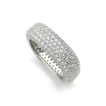 Anillo Rectangular con Circones Blancos