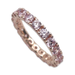 Rose Gold Plated Silver Ring with zircons