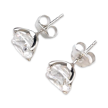 Круглі срібні студки з цирконами 7 мм