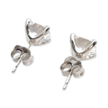 Круглі срібні студки з цирконами 7 мм