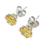 Runde Silberstecker mit Zirkonen 7 mm