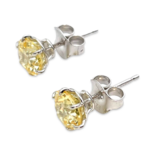 Runde Silberstecker mit Zirkonen 7 mm