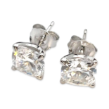 Runde Silberstecker mit Zirkonen 8 mm