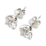 Круглі срібні шпильки з цирконами 9 мм