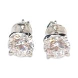 Round Silver Studs with zircons 9 mm