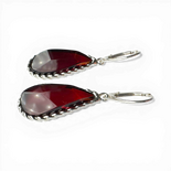 Silver amber earrings