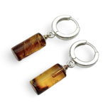 Silver amber earrings