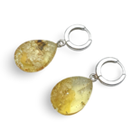 Silver amber earrings