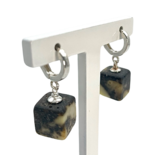 Silver amber earrings