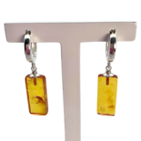 Silver amber earrings