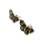 银色琥珀蝴蝶耳环