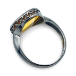 Silver amber ring