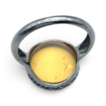 Silver amber ring