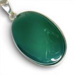 Silver and green agate pendant