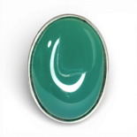 Anillo de ágata plateado y verde