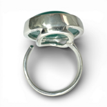Anillo de ágata plateado y verde