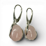 Silver and rose quartz earrings