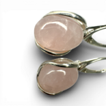 Silver and rose quartz earrings