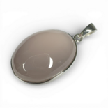 Silver and rose quartz pendant