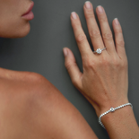 Срібний браслет серце з цирконами