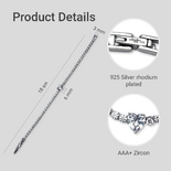 Срібний браслет серце з цирконами