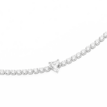 Срібний браслет серце з цирконами