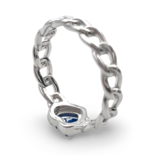 Срібна обручка серце з блакитним цирконом