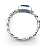 Anillo Trenzado de Plata con Circonita Azul