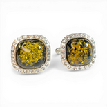 Silver cufflinks with amber