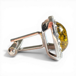 Silver cufflinks with amber