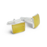 Silver cufflinks with amber