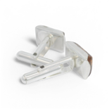 Silver cufflinks with amber