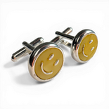 Silver cufflinks with amber “Smiley”