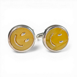 Silver cufflinks with amber “Smiley”