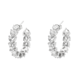 Срібні сережки сердечка з цирконами