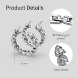 Срібні сережки сердечка з цирконами