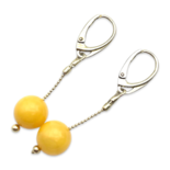 Silver earrings with amber