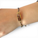 Silver gold plated amber bracelet