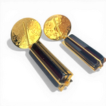 Silver gold plated amber earrings