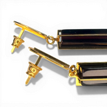 Silver gold plated amber earrings